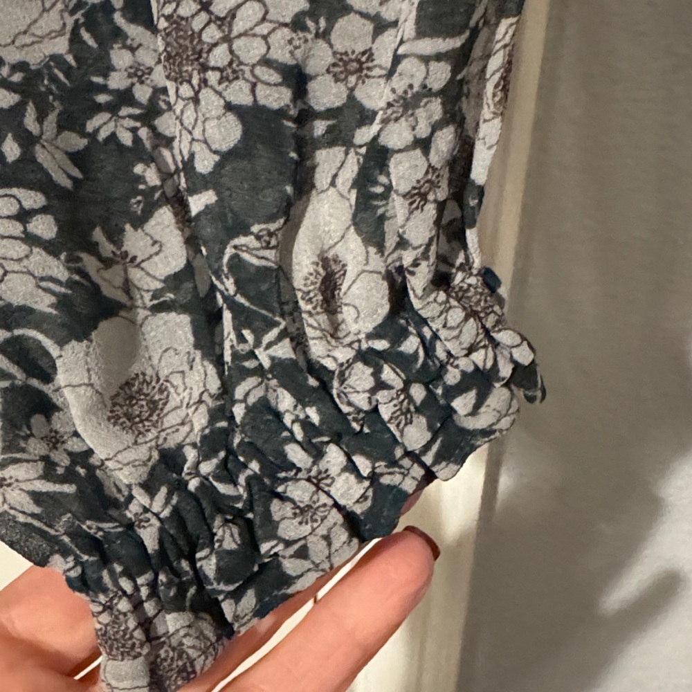 CAbi Dark Green and Gray Floral Blouse - Picture 3 of 5